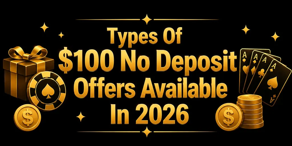 Types Of $100 No Deposit Offers Available In 2026